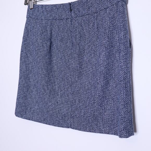 VERONICA BEARD Arezzo Skirt Navy Blue Tweed Textured Mini Length Women's 6 - Picture 7 of 12